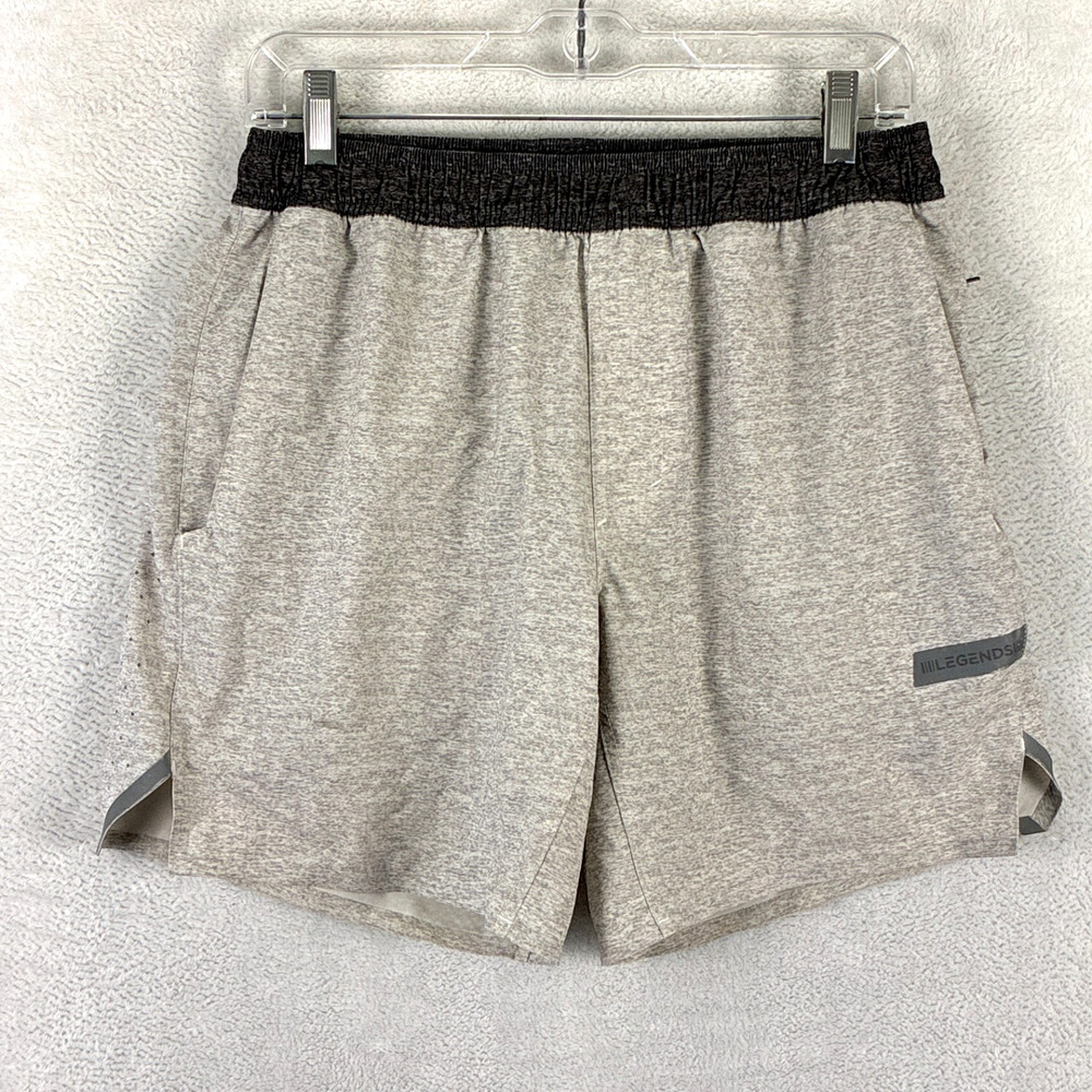 Legends Relay Shorts Mens M Gray Heather Lined Drawstring Preppy Gym Workout